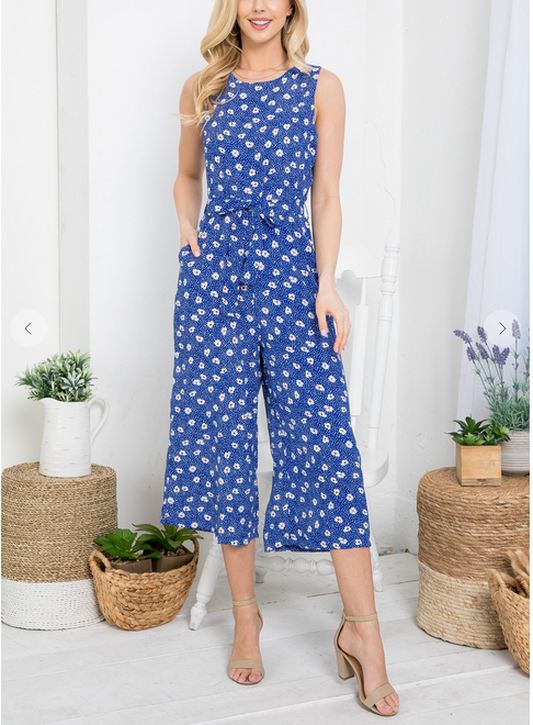 Oops A Daisy Dodger Blue Jumpsuit Varga