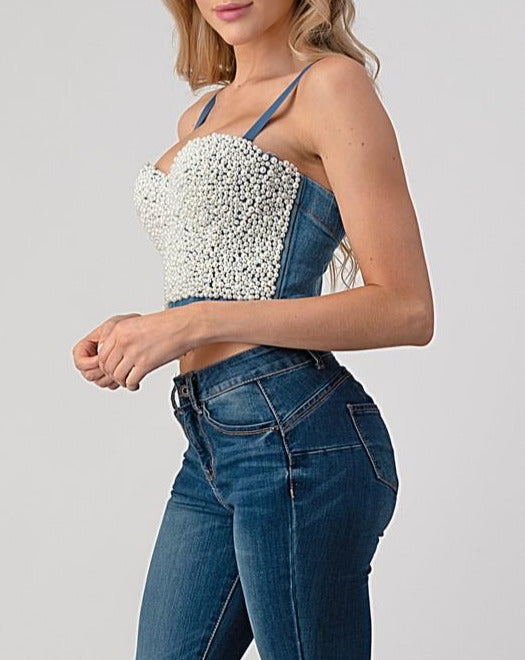 University of Nevada Las Vegas Denim Corset